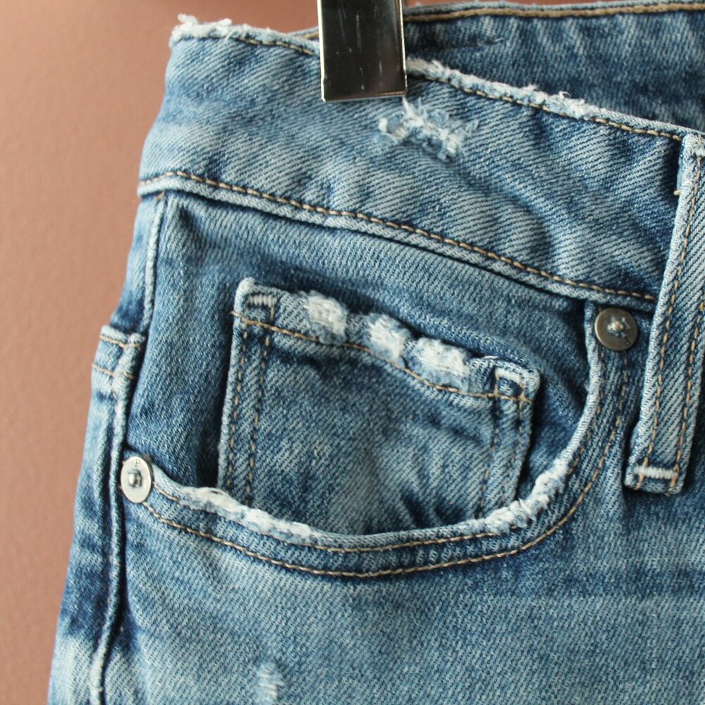 PAIGE Vintage Hoxton Slim High Rise Raw Hem Jeans Women Size 27 Birdie Wash - Picture 4 of 6